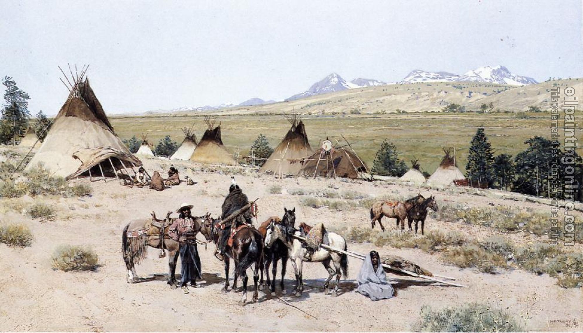 Henry Farny - Indian Encampment